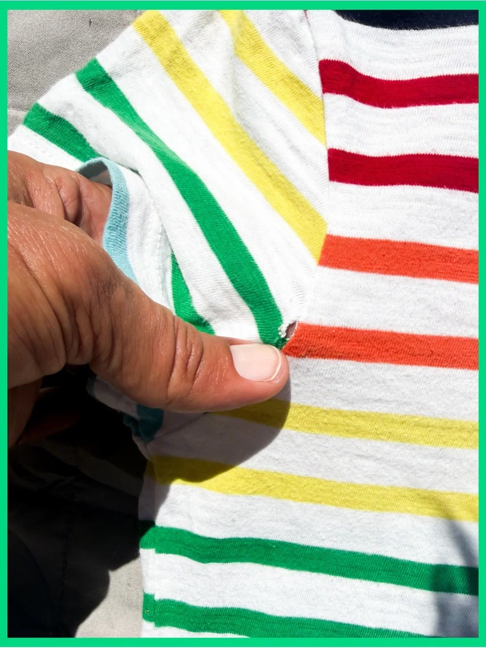 FLAWED DISCOUNT Primary Rainbow Stripe T-Shirt Dress Kid's Size 7-8 Jersey Girl - Picture 7 of 9